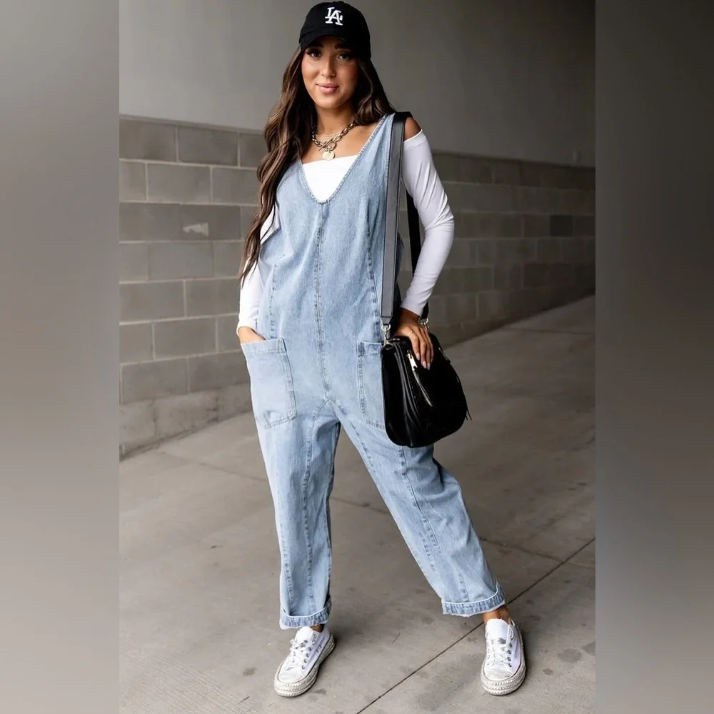 Cara Denim Jumpsuit - Picture 1 of 6